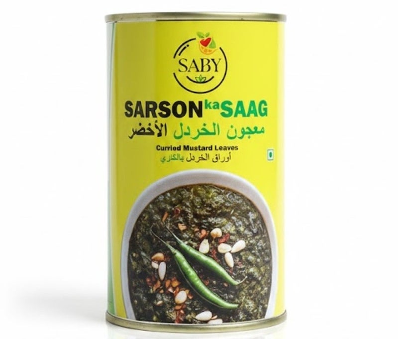 SABY Sarson Ka Saag Curried Mustard Leaves 450g - Image 1